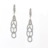 0.76 Cts. 14K White Gold Diamond Teardrop Dangling Earrings